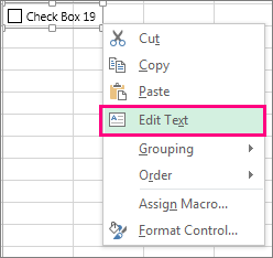 you put check boxes into excel 2008 for mac